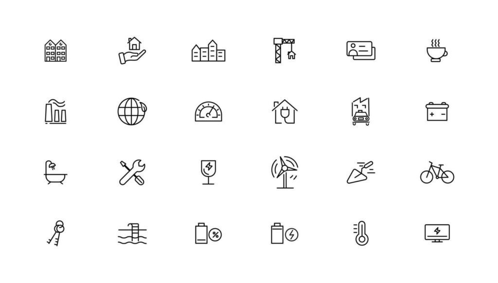 Industry and Environment icons. Thin line icons collection. illustration. Stock Free