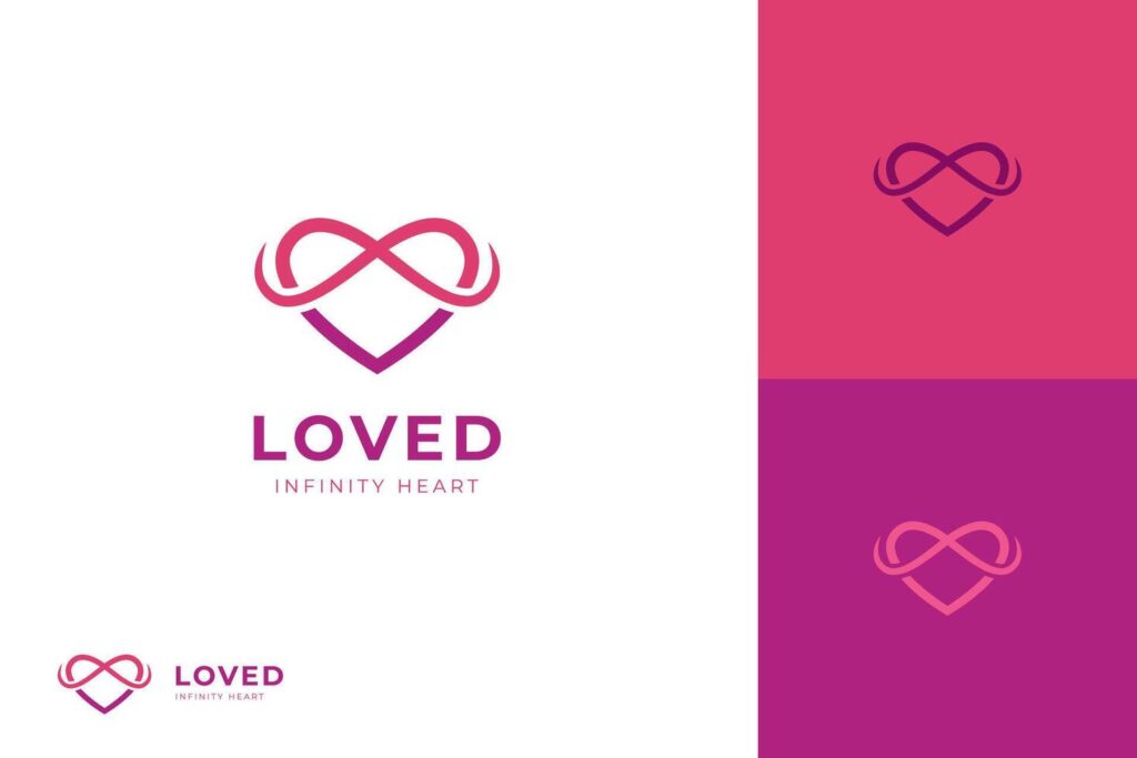 infinity love logo icon design. infinite heart outline graphic clip art symbol Stock Free