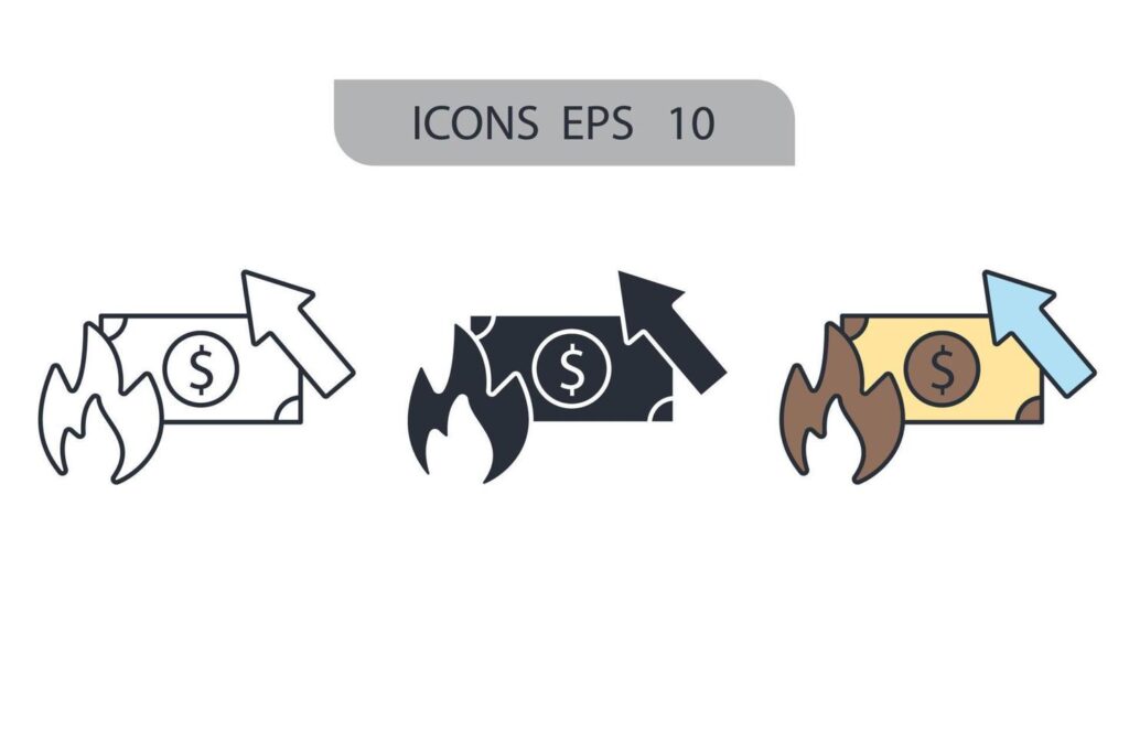 inflation icons symbol vector elements for infographic web Stock Free