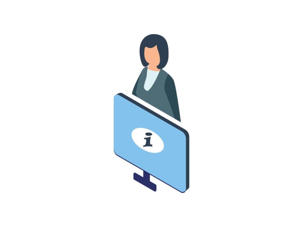 Information desk isometric icon illustration isolated on a white background. Stock Free