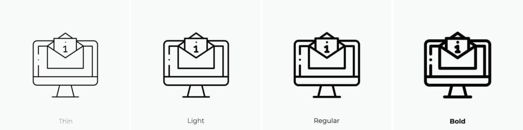 information icon. Thin, Light, Regular And Bold style design isolated on white background Stock Free