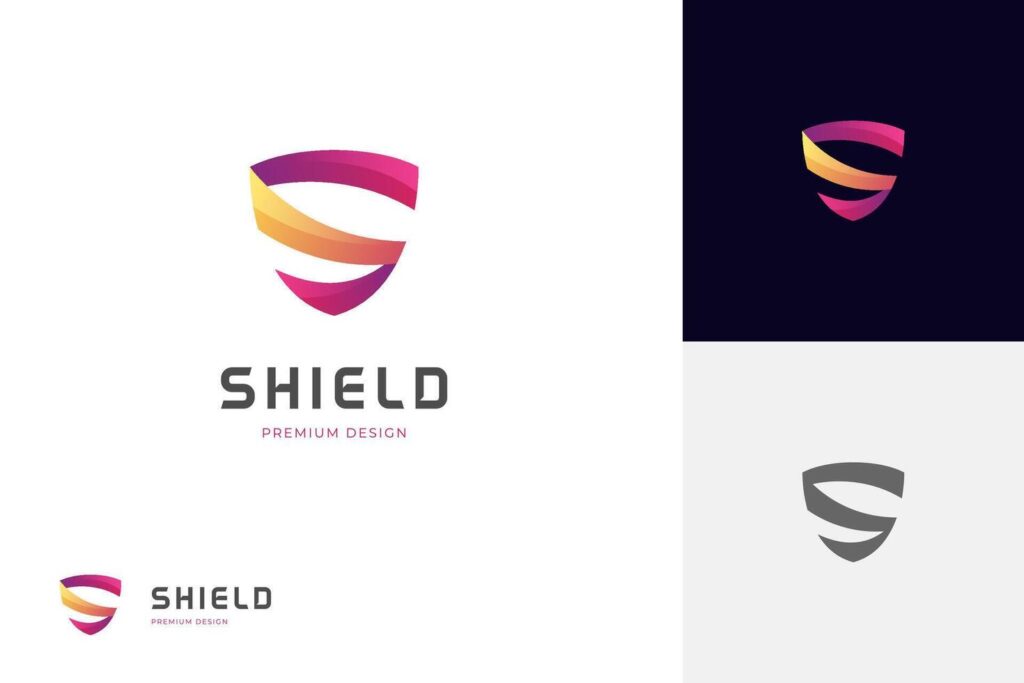 Initial Letter S logo icon design with Shield Secure Safe Secret Strong logo design Stock Free