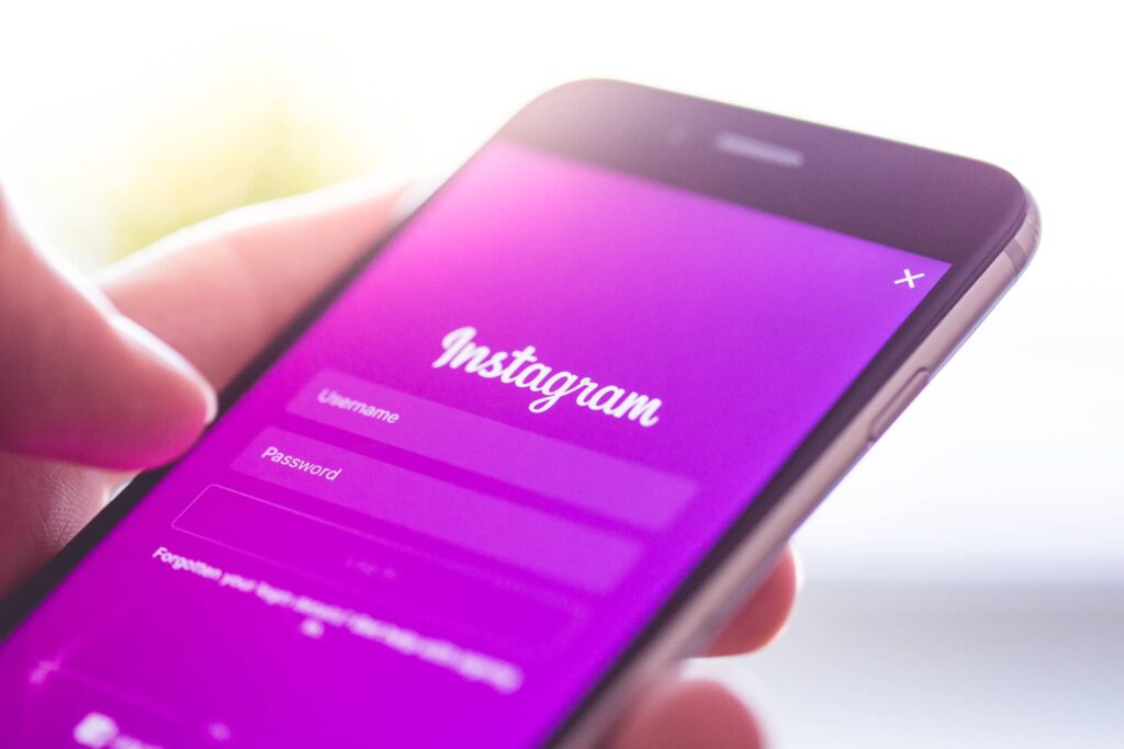 Instagram App Login Splash Screen Logo on iPhone Free Photo