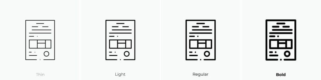 insurance policy icon. Thin, Light, Regular And Bold style design isolated on white background Stock Free