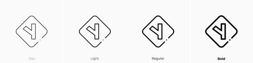 intersection icon. Thin, Light, Regular And Bold style design isolated on white background Stock Free