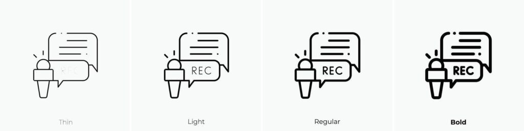 interview icon. Thin, Light, Regular And Bold style design isolated on white background Stock Free