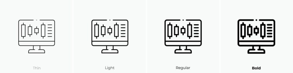 investment icon. Thin, Light, Regular And Bold style design isolated on white background Stock Free