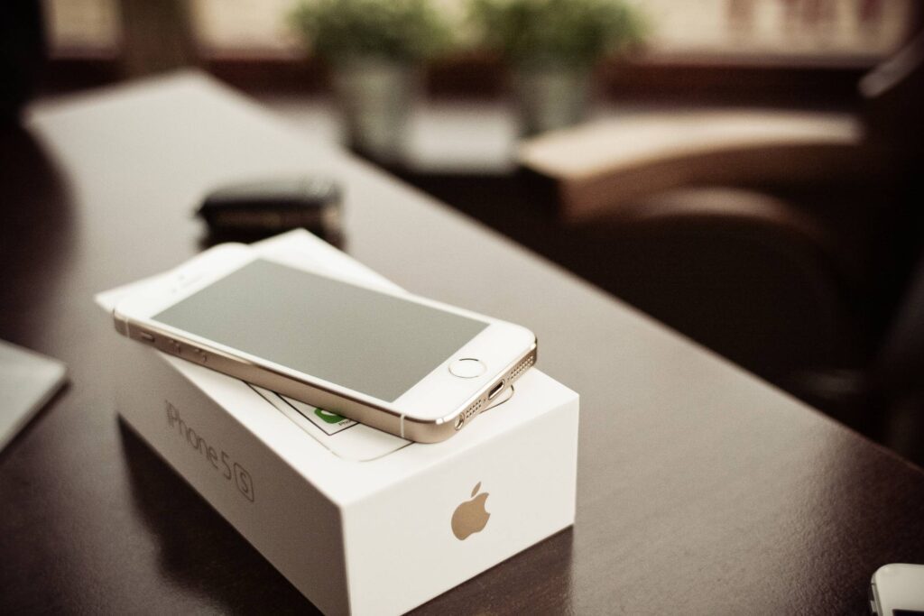 iPhone 5S Gold with a box Free Photo