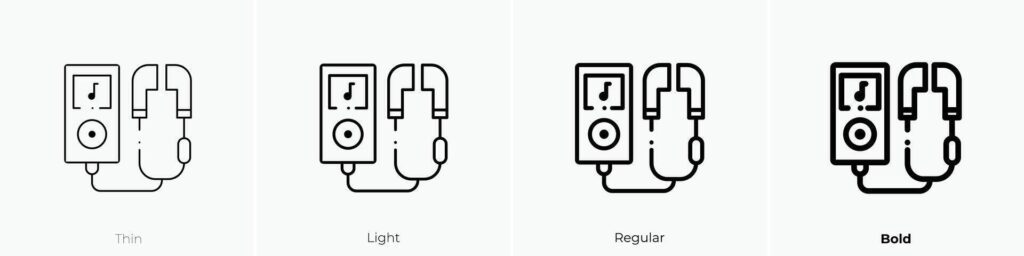 ipod icon. Thin, Light, Regular And Bold style design isolated on white background Stock Free