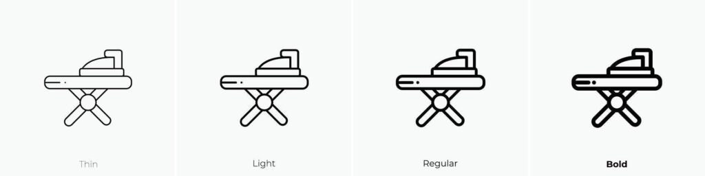 ironing icon. Thin, Light, Regular And Bold style design isolated on white background Stock Free