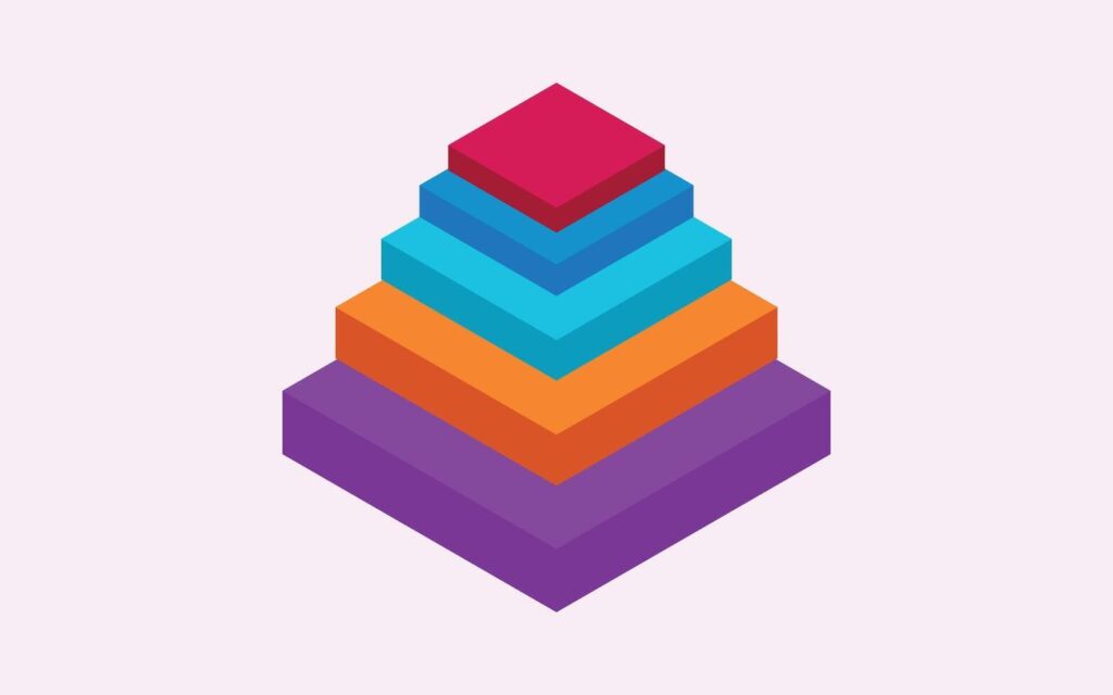 Isometric Pyramid chart illustration. Isometric colorful graph icon with business analysis theme for your website or business Stock Free