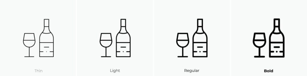 italian wine icon. Thin, Light, Regular And Bold style design isolated on white background Stock Free