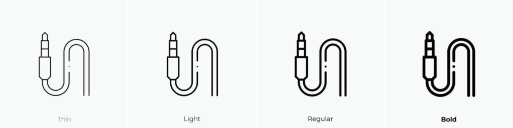 jack connector icon. Thin, Light, Regular And Bold style design isolated on white background Stock Free