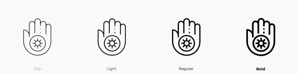 jainism icon. Thin, Light, Regular And Bold style design isolated on white background Stock Free