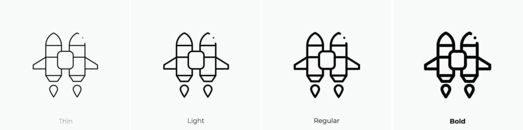 jetpack icon. Thin, Light, Regular And Bold style design isolated on white background Stock Free