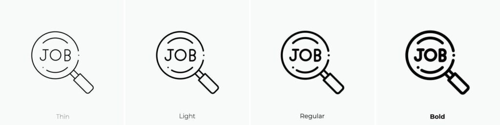 job icon. Thin, Light, Regular And Bold style design isolated on white background Stock Free