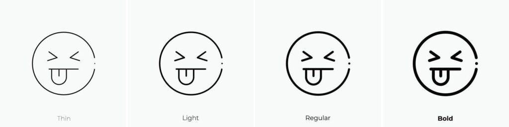 joke icon. Thin, Light, Regular And Bold style design isolated on white background Stock Free