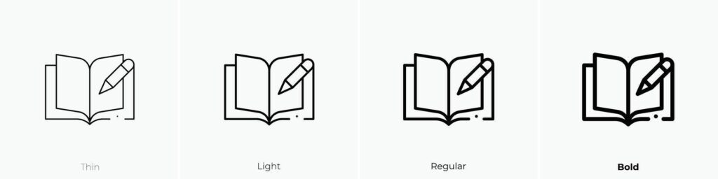 journal icon. Thin, Light, Regular And Bold style design isolated on white background Stock Free