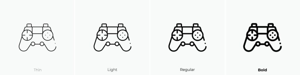 joysticks icon. Thin, Light, Regular And Bold style design isolated on white background Stock Free