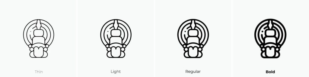 kathakali icon. Thin, Light, Regular And Bold style design isolated on white background Stock Free