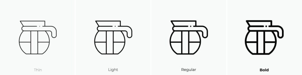 kettle icon. Thin, Light, Regular And Bold style design isolated on white background Stock Free