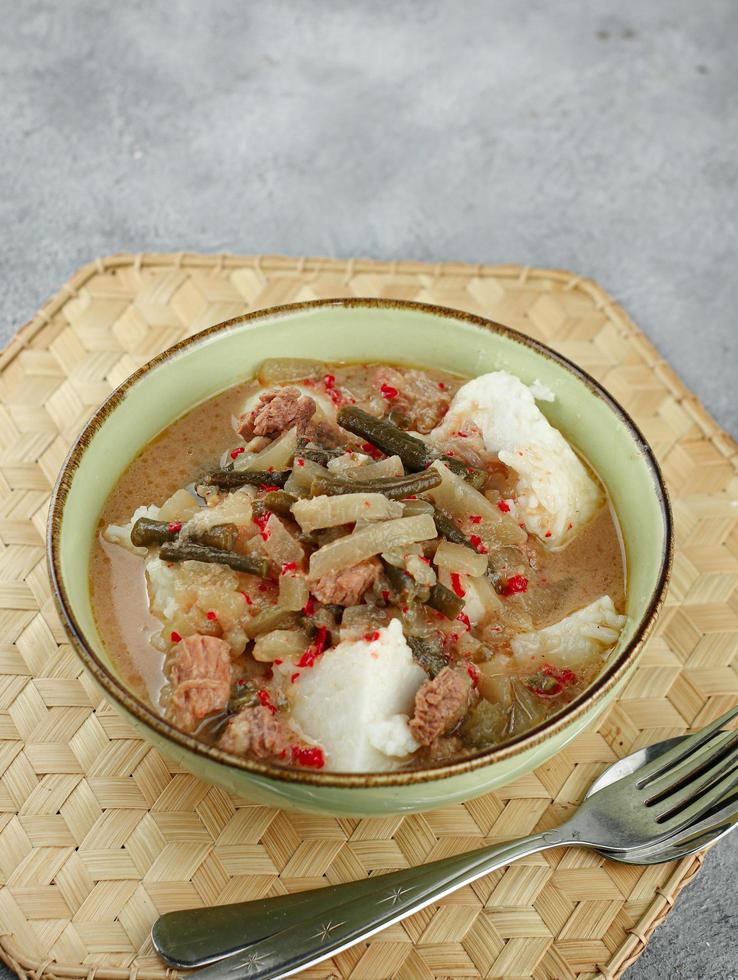 Ketupat with beef pumpkin, Indonesian traditional food Stock Free