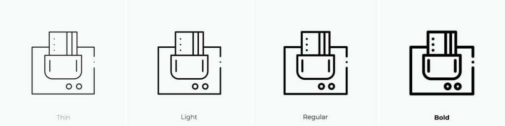 key card icon. Thin, Light, Regular And Bold style design isolated on white background Stock Free