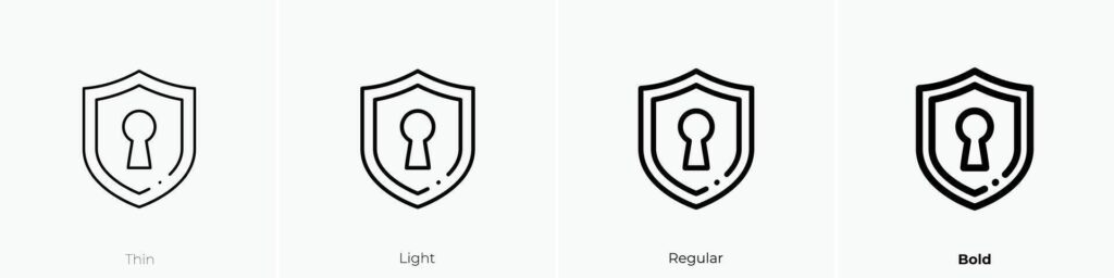 keyhole icon. Thin, Light, Regular And Bold style design isolated on white background Stock Free