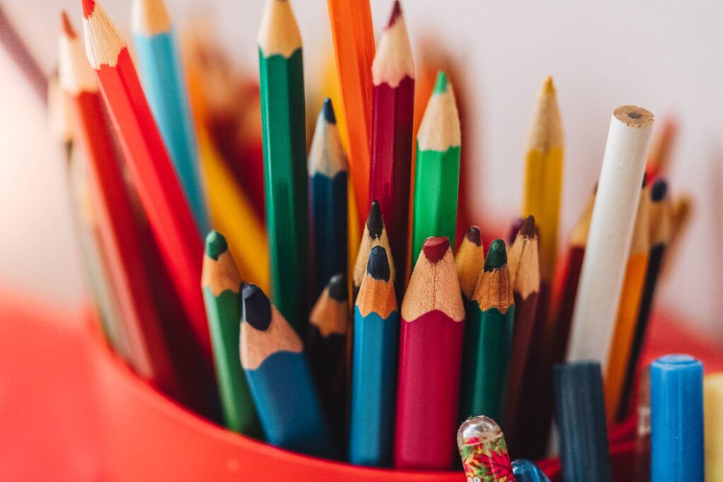 Kids Color Pencils in a Cup Free Photo