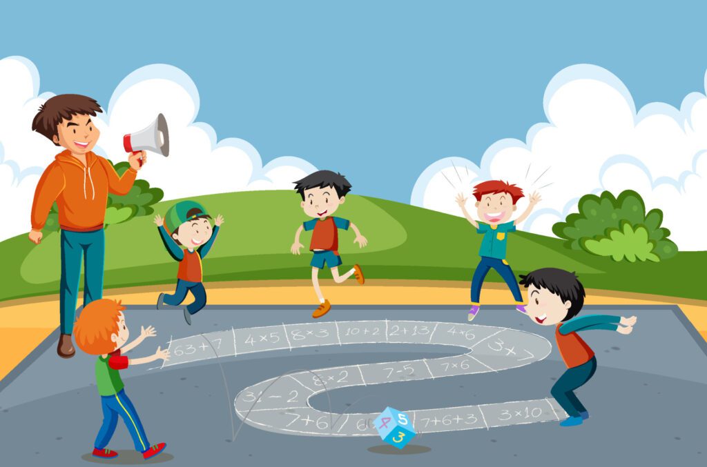 Kids doing physical activity Free Vector