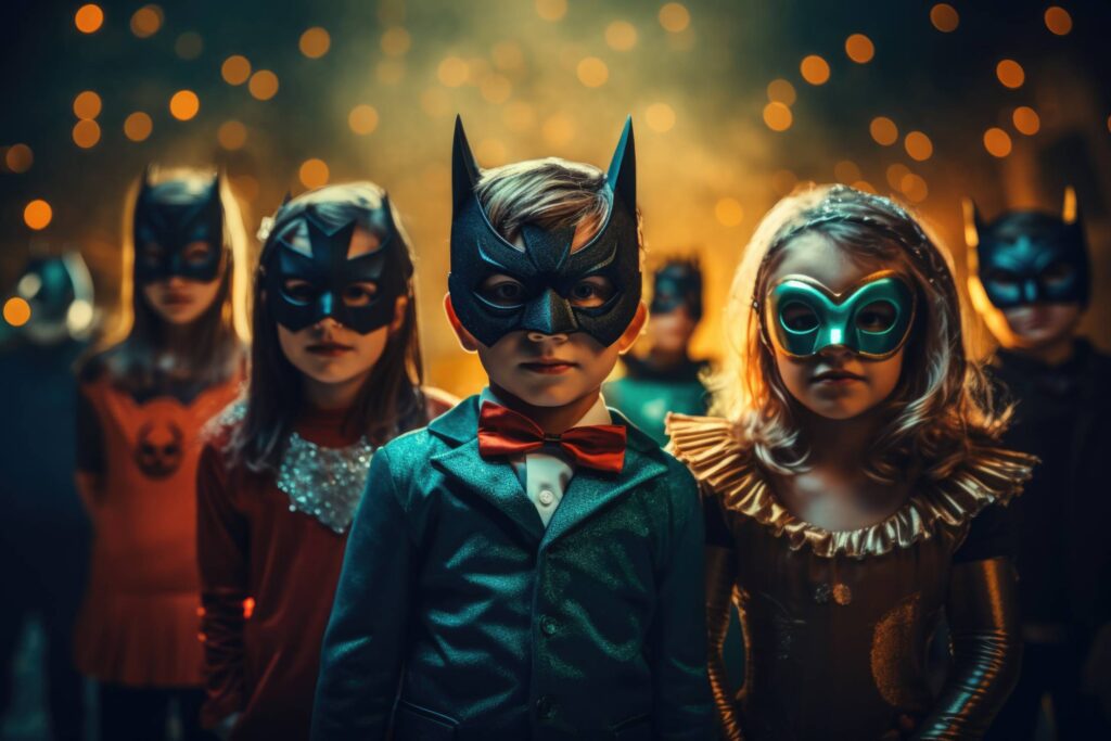 Kids in Halloween Costumes Free Photo