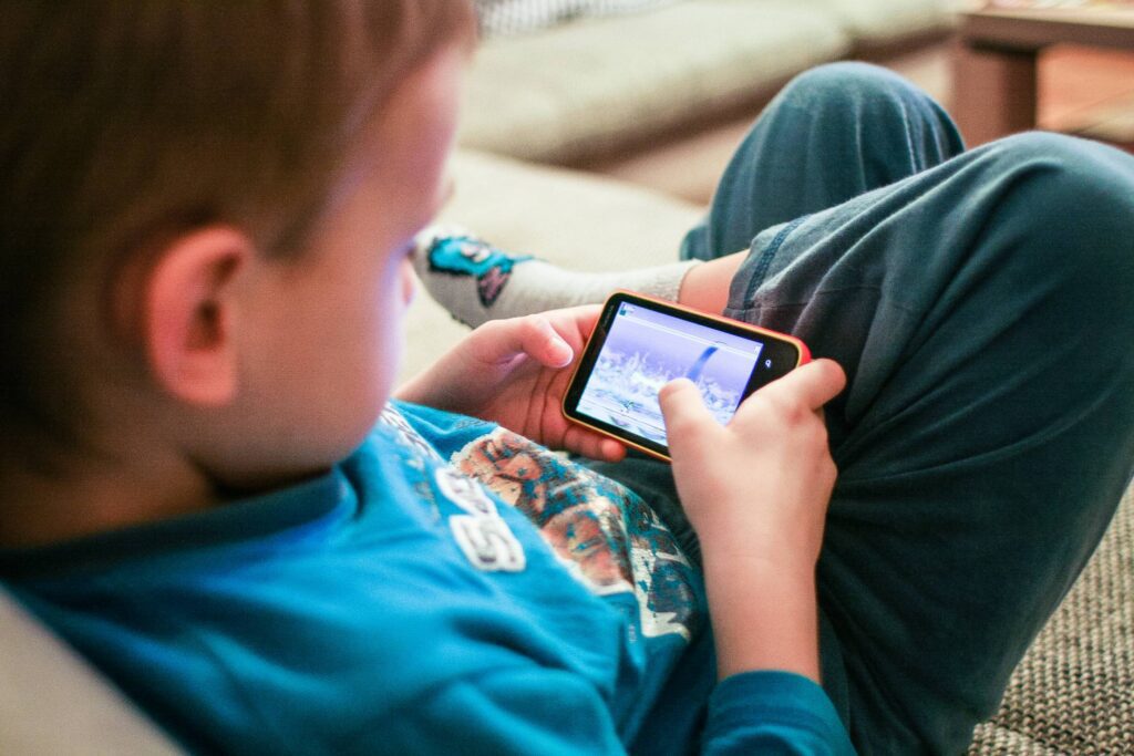 Kids Like Mobile Games Free Photo