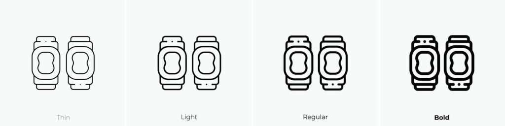 kneepad icon. Thin, Light, Regular And Bold style design isolated on white background Stock Free