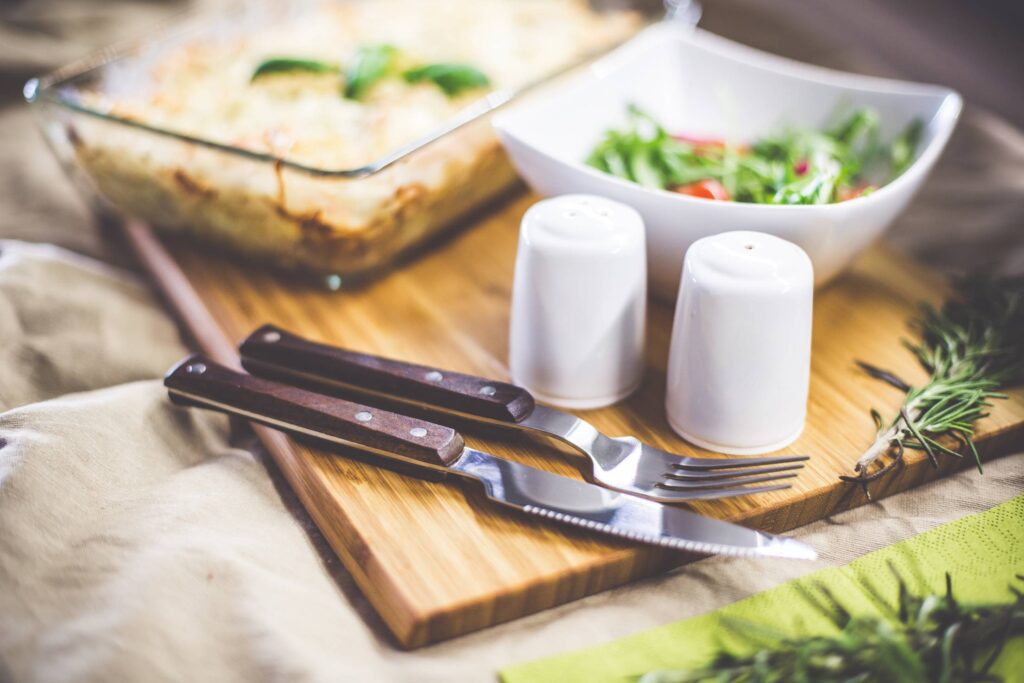 Knife and Fork, Salt and Pepper: Dinner is Ready Free Photo