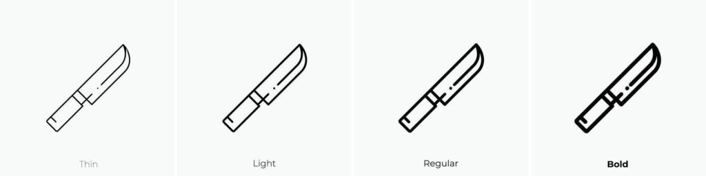 knife icon. Thin, Light, Regular And Bold style design isolated on white background Stock Free