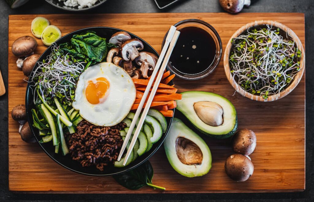 Korean Bibimbap Flatlay Free Photo