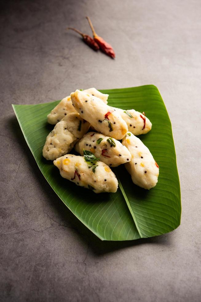 Kozhukatta Pidi is a steamed snack food from kerala rice flour with finger impressions Stock Free