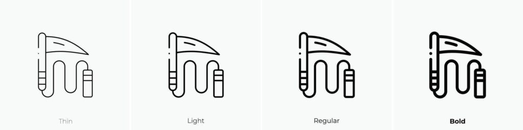 kusarigama icon. Thin, Light, Regular And Bold style design isolated on white background Stock Free