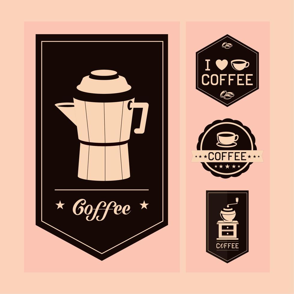 labels of coffee icons Stock Free