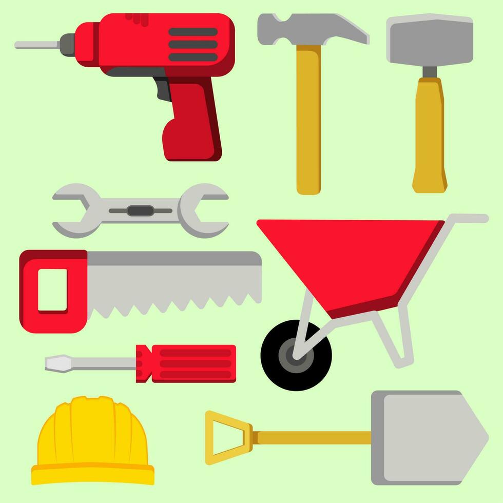 Labor tools vector illustration. Set of labor tools. Worker tool icon for design industry, construction or factory. Labor day graphic resource. Industrial equipment sheet Stock Free and Free SVG