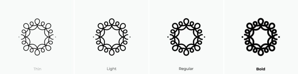 lace icon. Thin, Light, Regular And Bold style design isolated on white background Stock Free