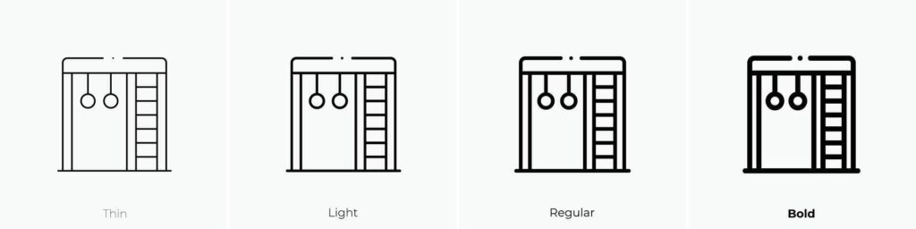 ladder icon. Thin, Light, Regular And Bold style design isolated on white background Stock Free