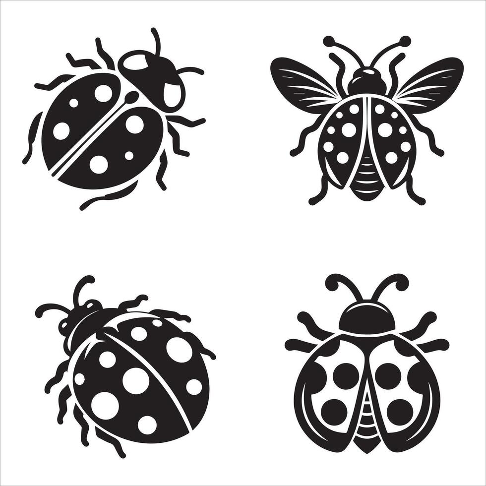 Ladybug silhouette icon graphic logo design Stock Free