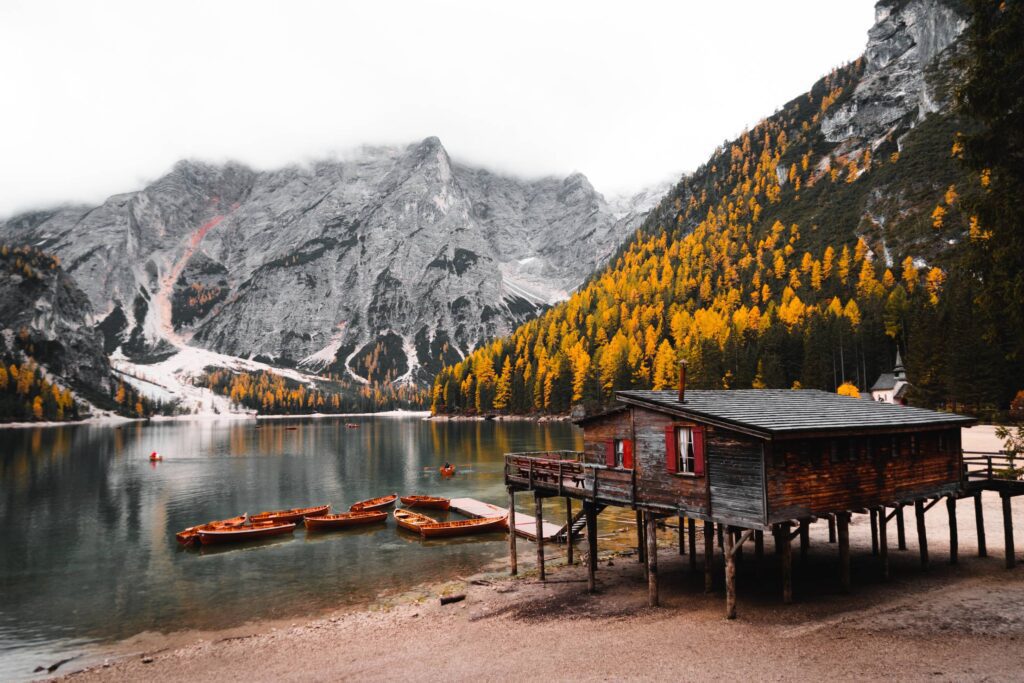 Lago di Braies in Autumn Free Photo