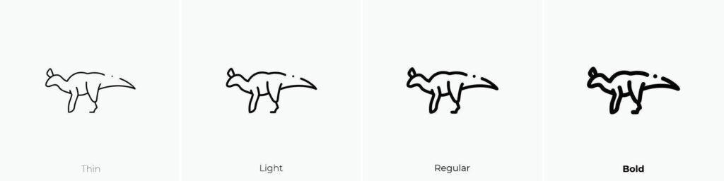 lambeosaurus icon. Thin, Light, Regular And Bold style design isolated on white background Stock Free