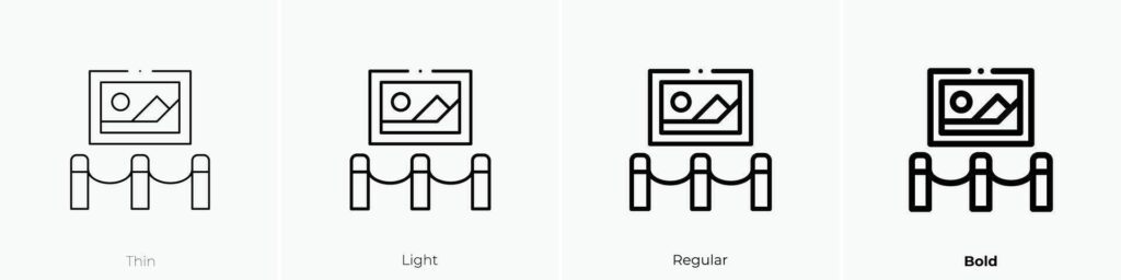 landscape icon. Thin, Light, Regular And Bold style design isolated on white background Stock Free