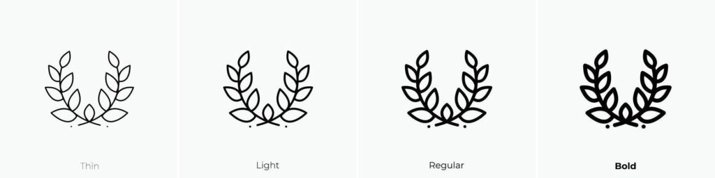 laurel icon. Thin, Light, Regular And Bold style design isolated on white background Stock Free