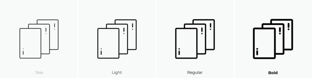 layers icon. Thin, Light, Regular And Bold style design isolated on white background Stock Free