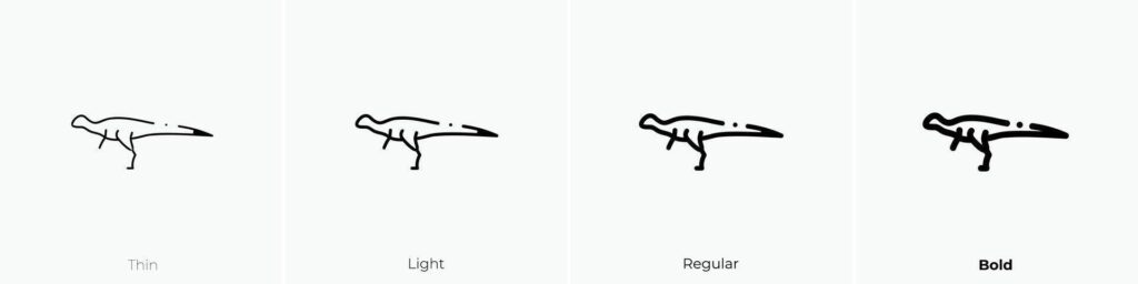 leaellynasaura icon. Thin, Light, Regular And Bold style design isolated on white background Stock Free