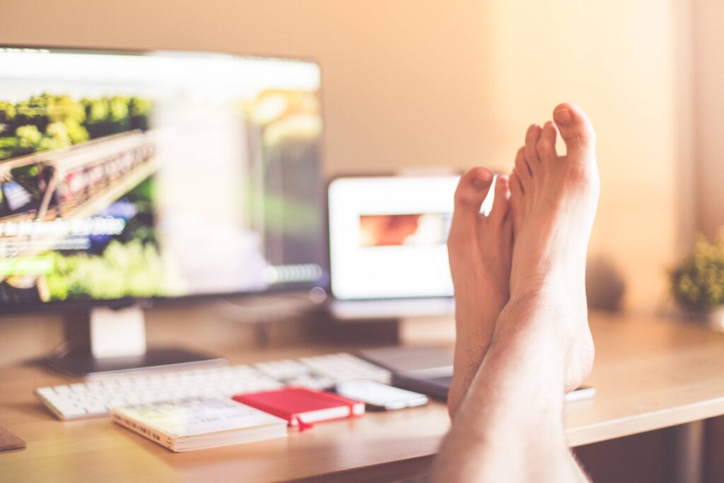 Legs on The Table: All Work Done! Free Photo